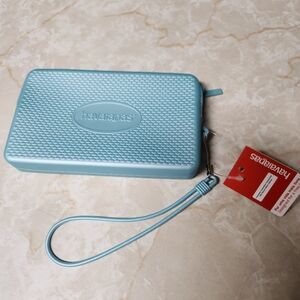 Havaianas Water Resistant Mini Bag Wristlet Metalica Blue Beach Pool New